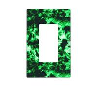 Couvre-plaque murale vert tie-dye - Plaques murales 1 gang - Taille standard - 11,2 x 6,9 cm - Couvercles décoratifs pour interrupteur - En polycarbonate thermoplastique