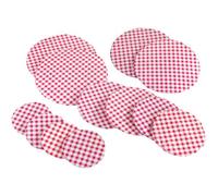 Couvre Plat Vichy Classique, Lot De 12 Charlottes De Cuisine, Couvercle Tissu Réutilisable Pour Protéger Les Plats Entamés, Polyéthylène, 5 Tailles Différentes, Rouge - Blanc - Wenko