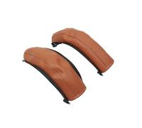 Couvre-poignée pour poussette Housse en cuir PU for poignée de poussette, étui protection for barre poussée avec fermeture éclair(Brown)
