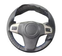 Couvre Poignée Volant Housse Volant en Cuir Synthétique À 3 Branches pour Chevrolet pour Niva 2009 2010 2011 2012 2013 2014 2015 2016 2017(White Thread)