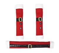 Couvre-poignées de réfrigérateur de noël, 3 pièces, ceinture du père noël, couvre-poignées réfrigérateur pour la cuisine, four à micro-ondes, lave-vaisselle