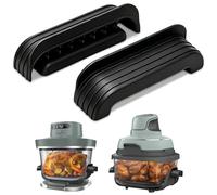 Couvre-poignées en silicone compatibles avec friteuse Ninja Crispi & Crispi Pro en verre, résistante à la chaleur, poignées antidérapantes en silicone pour récipients en verre 2,4/3,8/5,7 l, noir