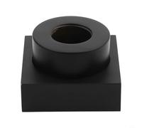 Couvre-pommeau de douche carré réglable en laiton avec bride rétractable - Plaque murale anti-cernes pour robinet de mélange - Anneau en cuivre épais (noir)