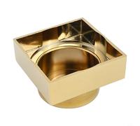 Couvre-pommeau de douche carré réglable pour accessoires de salle de bain | Plaque décorative pour tuyau d'eau | Design surélevé et rétractable | Réglage de la hauteur de 0 à 23 mm | (doré)