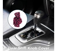 Couvre-Pommeau De Levier De Vitesse Pour Voiture Suv Camion Levier De Changement De Vitesse Manuel Protecteur Imprimé Léopard Rouge Rose, Noir 1 Pc 6,69"X4,53" Polyester
