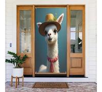Couvre-porte chic avec impression nacrée d'alpaga n° 43 - Bannière décorative pour intérieur/extérieur, printemps, été, automne, hiver, Halloween, Noël