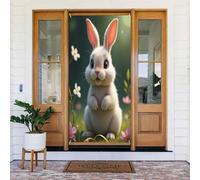Couvre-porte classique avec impression de lapin n° 102 - Bannière décorative pour intérieur/extérieur, printemps, été, automne, hiver, Halloween, Noël