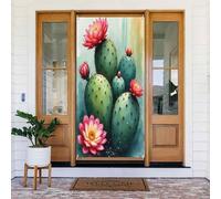Couvre-porte classique imprimé cactus vert n° 200 - Bannière décorative pour intérieur/extérieur, printemps, été, automne, hiver, Halloween, Noël