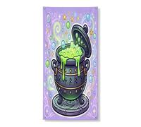 Couvre-porte décoratif motif chaudron - Avec corde à suspendre - Décoration d'intérieur pour porche, patio, porte, fête, décoration d'Halloween - Vert - 91,4 x 183 cm