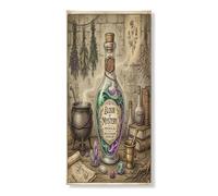 Couvre-porte en forme de bouteille de potion décorative, herbes vintage mystiques en cristal vert d'Halloween avec corde pour porte d'entrée, porche, mur, intérieur et extérieur, 91,4 x 183 cm