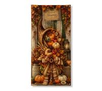 Couvre-porte en forme de citrouilles décoratives rustiques traditionnelles en corne d'abondance, orange avec corde à suspendre, bannière de porte, décoration d'intérieur pour porche, terrasse, porte