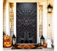 Couvre-porte Halloween avec circuit imprimé cybernétique araignée 91,4 x | Motif circuit cybernétique, toile de fond de porte d'entrée, graphique d'araignée inspirée de la technologie