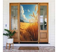 Couvre-porte moderne avec oreilles de blé imprimées n°3 pour intérieur/extérieur, printemps, été, automne, hiver, Halloween, Noël, décoration d'intérieur