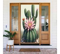 Couvre-porte moderne imprimé cactus mousse No.104 - Bannière décorative pour intérieur/extérieur, printemps, été, automne, hiver, Halloween, Noël