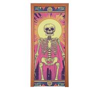 Couvre-porte squelette mexicain 89 x 200 cm Bannière de bienvenue Fournitures de fête de vacances M