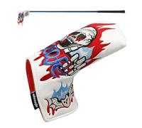 Couvre-putter, couvre-chef en cuir avec crâne brodé | Design à barre droite style lame 0,25 livres, étui synthétique imperméable de protection pour club de golf pour équipement sportif de tournoi