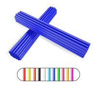 Couvre Rayon,PSLER 72 Pièces Peaux de Rayons Enjoliveurs de Jantes Housses de Protection Réutilisables pour Moto de Montagne en Fauteuil Roulant - Bleu