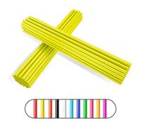 Couvre Rayon,PSLER 72 Pièces Peaux de Rayons Enjoliveurs de Jantes Housses de Protection Réutilisables pour Moto de Montagne en Fauteuil Roulant - Jaune