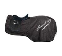 Imperial Riding IRH Super-Dry 0 g Couverture d'équitation imperméable pour Cheval sans Rembourrage avec Fermeture, Rabat pour la Queue et détails réfléchissants, Noir, Taille S