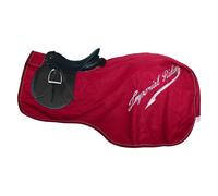Imperial Riding IRH Super-Dry 0 g Couverture d'équitation imperméable pour Cheval sans Rembourrage avec Fermeture, Rabat pour la Queue et détails réfléchissants, Rouge, Taille S