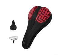 Couvre-Selle Cyclisme Antidérapant Design Ergonomique | Silicone haute élasticité, à mémoire, double , route et pour vtt, finition gel douce(Black and Red)