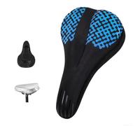 Couvre-Selle Cyclisme Antidérapant Design Ergonomique | Silicone haute élasticité, à mémoire, double , route et pour vtt, finition gel douce(Black and Blue)