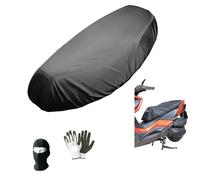 Couvre-selle imperméable pour moto, scooter, housse de protection de selle OJ taille M compatible avec Benelli 491 RR couverture anti-pluie pour selles, 100 x 65 cm, coque noire