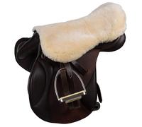 Couvre-siège de selle d'équitation en peau de mouton Horze Harleigh Blanc L