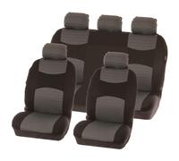 Couvre-sieges 9 pieces Chicago gris compatible airbag avec arriere fractionnable