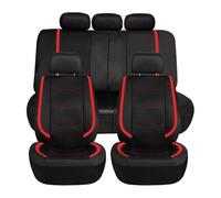 Couvre Sieges Housses De Siège Voiture Avec Feuille PVC Brillant 3 Accessoires Fermeture Éclair Protecteur Coussin Intérieur(Red 5 Seat)