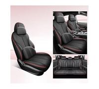 Couvre Sieges Pour Nissan Pour Note E12 2015-2021 Ensemble Complet Housses Siège Voiture En Cuir Universel Imperméable(Red line+cushion)