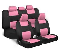 Couvre Sieges Pour Nissan Pour Versa Ensemble Complet Housses Siège Voiture Universelles En Cuir Accessoires Intérieurs(Black Pink)