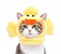 Couvre-tête avec oreilles de lapin Rose Chapeau de protection pour chat et petit chien (Canard, S)