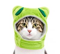 Couvre-tête avec oreilles de lapin Rose Chapeau de protection pour chat et petit chien (grenouille, L)