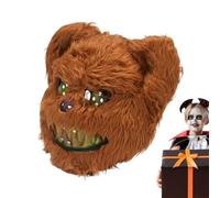 Couvre-tête d'animal en peluche sanglante | Costume réaliste pour - Masque élastique effrayant réglable pour jeu de rôle, Halloween, Pâques, anniversaire