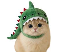 Couvre-tête de Chat Dinosaure pour félins d ' Environ 3 à 7 kg, Accessoire de Costume Confortable, prêt à Porter en Portrait, Tenue de fête Monobloc, Capuche de Dinosaure pour Chat, Casque en