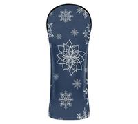 Couvre-tête de club de golf avec étiquettes interchangeables pour bois de parcours hybride Motif flocons de neige Bleu marine Blanc