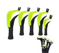 Couvre-tête de club de golf en bois, couvre-tête de club de golf - 5 pièces couvre-chef hybride de golf - Couvre-club de protection pour cou long | Couvre-tête hybride en bois antidérapant couvre-tête