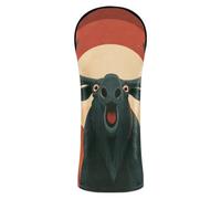 Couvre-tête de club de golf en cuir Motif animal coquin | Accessoires en cuir de qualité supérieure avec étiquette numérotée pour bois et pilote hybride