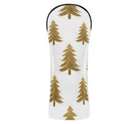 Couvre-tête de club de golf en cuir synthétique avec étiquettes interchangeables pour bois et parcours de parcours hybride de Noël Or blanc brossé