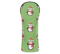Couvre-tête de club de golf en cuir synthétique avec étiquettes numérotées pour conducteur de parcours hybride en bois de Noël, vert, rouge, pingouin, Père Noël