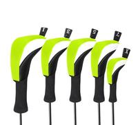 Couvre-tête de Club de Golf - Ensemble de Couvre-Chef Hybride Cinq pièces, Coques de Protection, Tissu Respirant, Pochettes d'identification d'étiquette numérique, équipement Hybride pour Pilote de