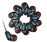 Couvre-tête de club de golf squelette | Housse de tête de club de golf en cuir | Protection de tête de golf portable avec motif squelette pour bois, driver, hybride, fairway