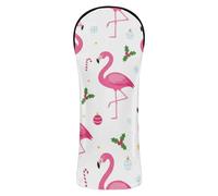 Couvre-tête de golf avec étiquettes interchangeables pour parcours de parcours en bois hybride de Noël flamant rose et décoration