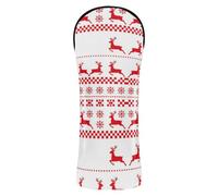 Couvre-tête de golf en cuir végétalien avec renne de Noël rouge