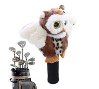 Couvre-tête de Golf en Peluche - Design en Polaire Blanc Marron, Couvre-Chef de conducteur rembourré avec, Protection Amusante pour Club de Golf | Manchon pour Batte Fairway Woods, Accessoire