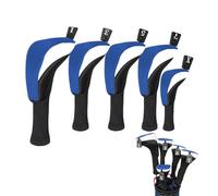 Couvre-tête de Golf, Ensemble Couvre-têtes Golf - Couvre-Chef Hybride 5 pièces, Couvre-Club Protection Long Cou,Couvre-tête avec étiquettes numériques, hy