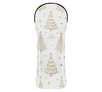 Couvre-tête de golf imperméable avec étiquette numérotée pour bois de parcours hybride de Noël blanc doré décoré arbres