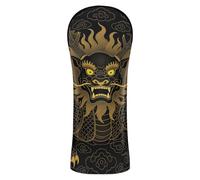 Couvre-tête de golf Qilin de luxe en feuille d'or style chinois imperméable avec étiquettes numérotées pour bois et conducteur de parcours hybride