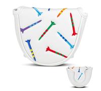 Couvre-tête de putter blanc avec broderie circulaire - Fermeture magnétique de qualité supérieure - Demi-rond - Pour putter Odyssey